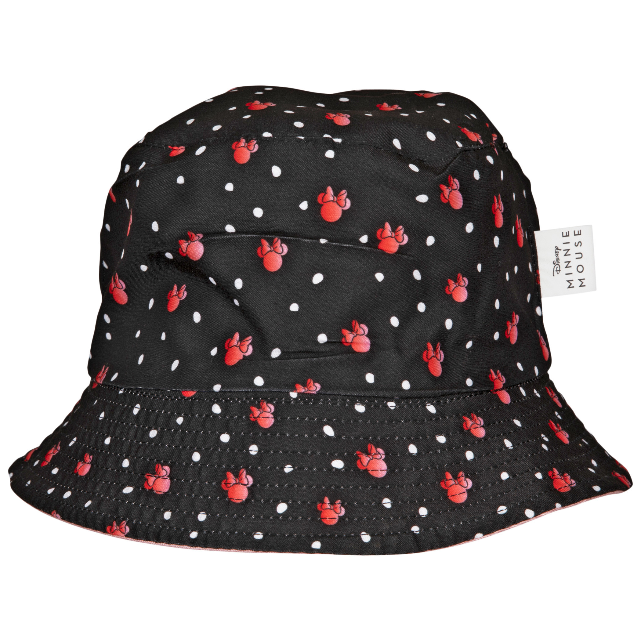 Disney Minnie Mouse Character and All Over Symbols Reversible Bucket Hat